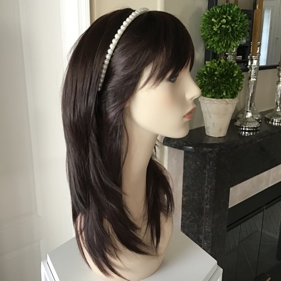 NEW White Faux Pearl Head Band Hair Bridal Bridesmaid Party Princess Formal Halo - Picture 4 of 12